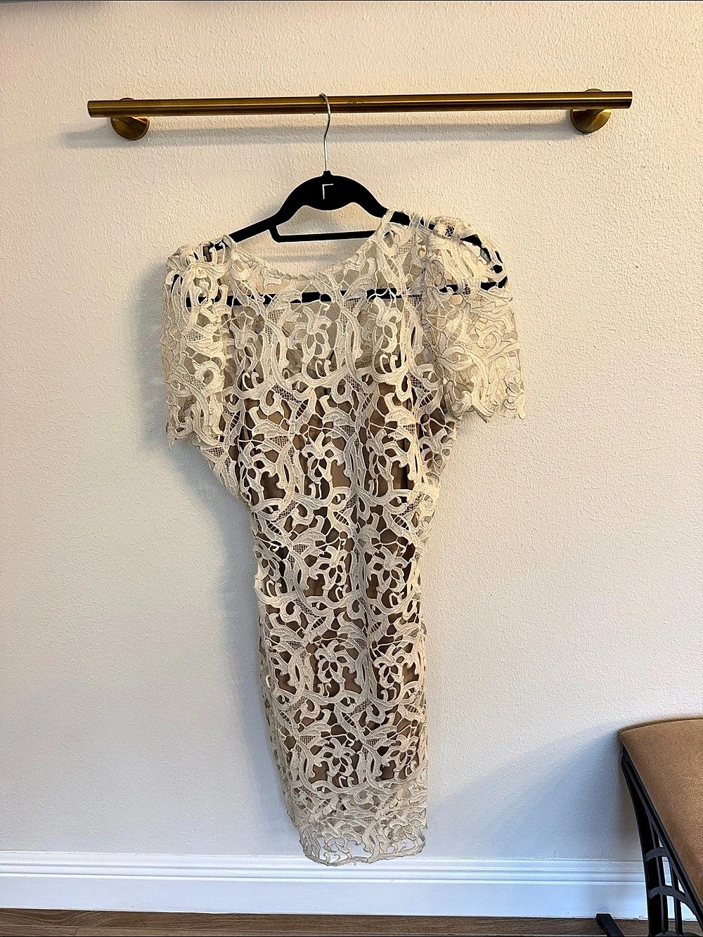 JAIDÉ Floral Lace Tunic in Cream Large Like New